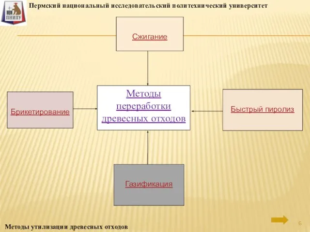 Пермский национальный исследовательский политехнический университет Методы утилизации древесных отходов