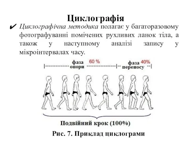 Циклографія Циклографічна методика полагає у багаторазовому фотографуванні помічених рухливих ланок