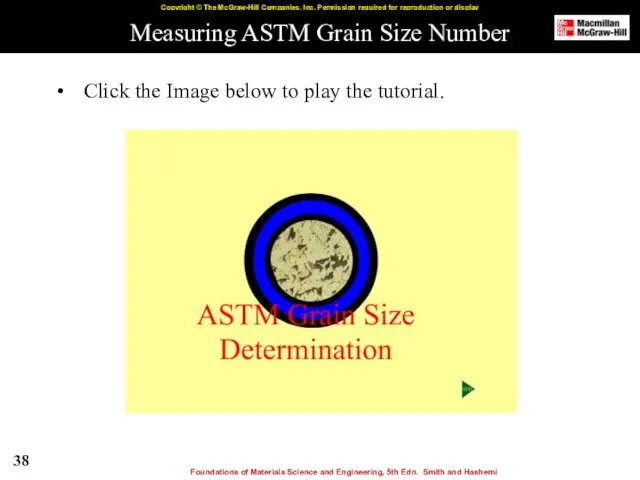 Measuring ASTM Grain Size Number Click the Image below to play the tutorial.