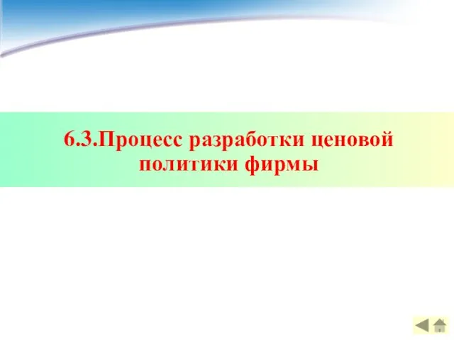 6.3.Процесс разработки ценовой политики фирмы