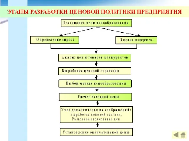 ЭТАПЫ РАЗРАБОТКИ ЦЕНОВОЙ ПОЛИТИКИ ПРЕДПРИЯТИЯ