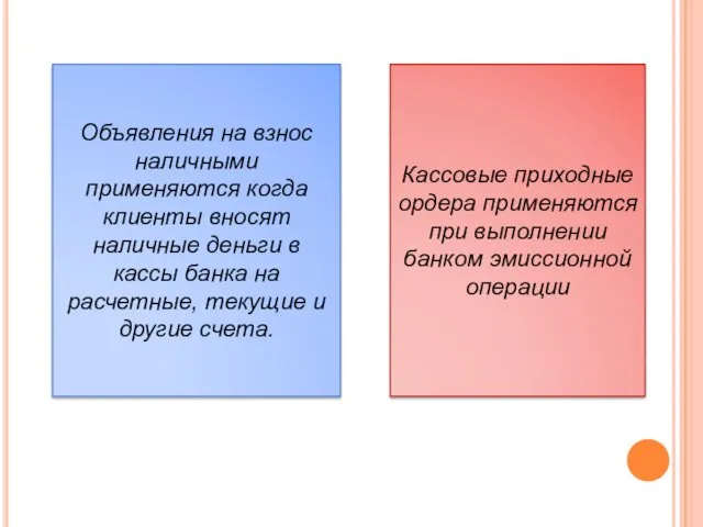 Объявления на взнос наличными применяются когда клиенты вносят наличные деньги