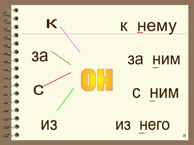 к с за из он за ним из него к