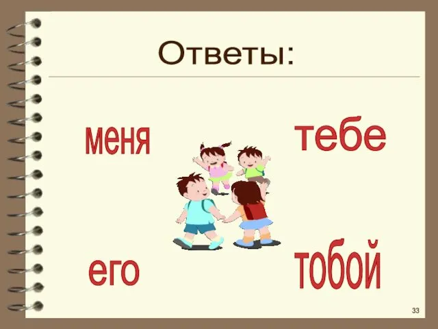 Ответы: меня тебе его тобой 33