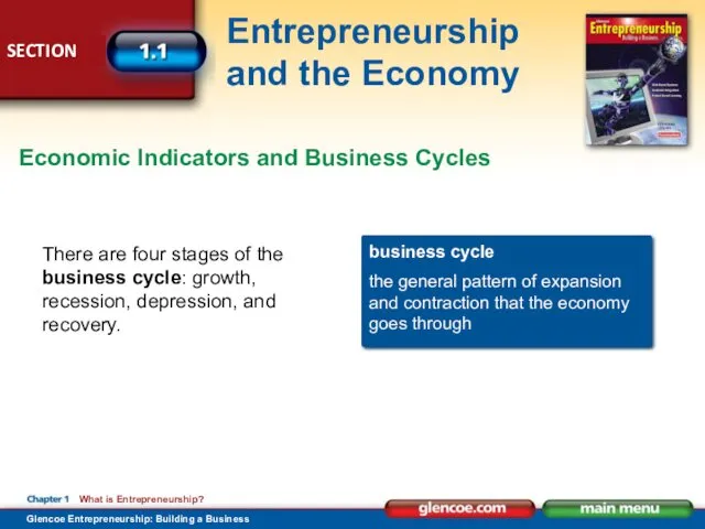 There are four stages of the business cycle: growth, recession,