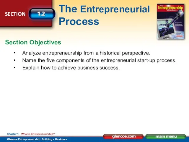 Analyze entrepreneurship from a historical perspective. Name the five components