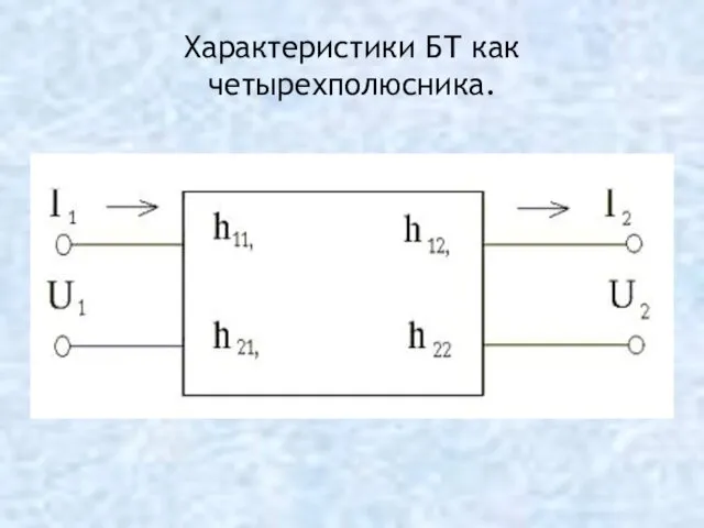 Характеристики БТ как четырехполюсника.