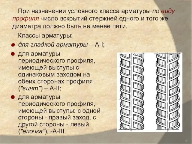 При назначении условного класса арматуры по виду профиля число вскрытий