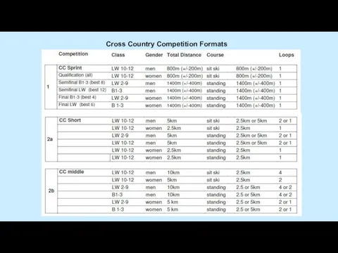 Cross Country Competition Formats