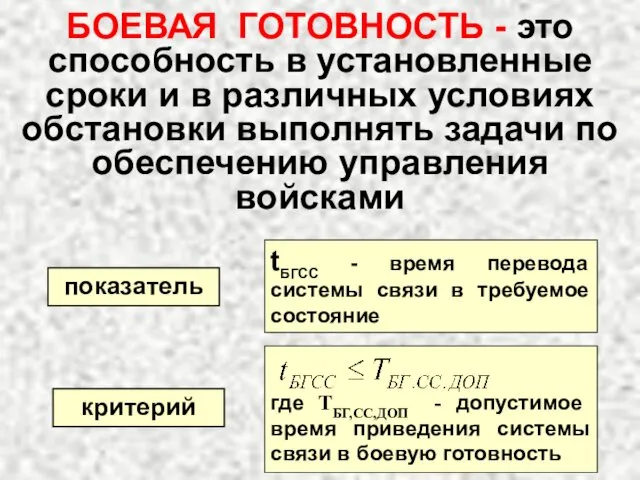 БОЕВАЯ ГОТОВНОСТЬ - это способность в установленные сроки и в