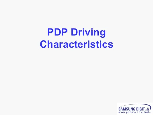 PDP Driving Characteristics