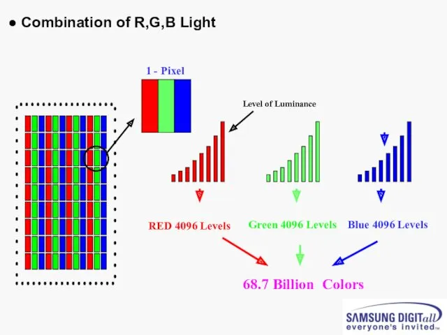 RED 4096 Levels 68.7 Billion Colors 1 - Pixel Level