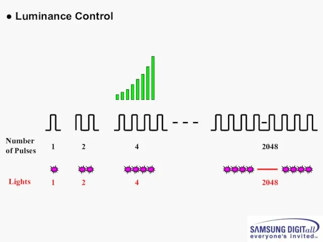 Number of Pulses Lights 1 2 4 2048 1 2 4 2048 ● Luminance Control