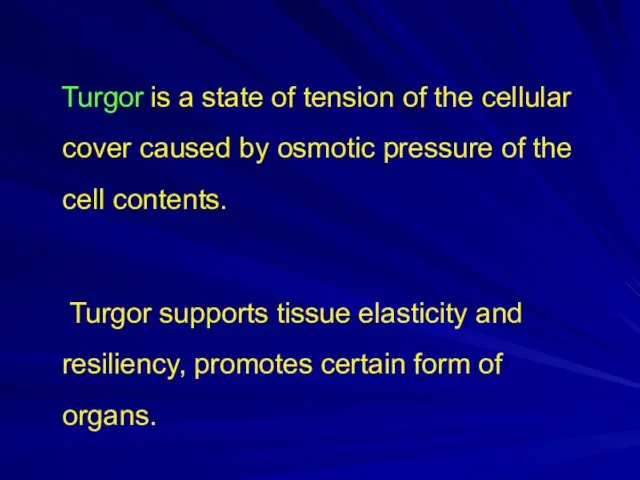 Turgor is a state of tension of the cellular cover