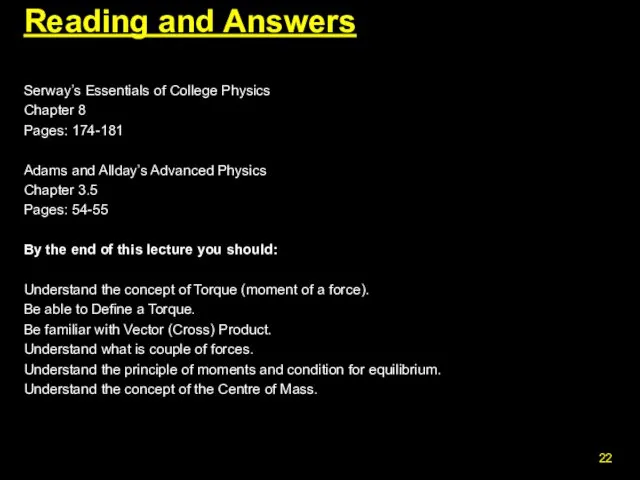 Reading and Answers Serway’s Essentials of College Physics Chapter 8 Pages: 174-181 Adams