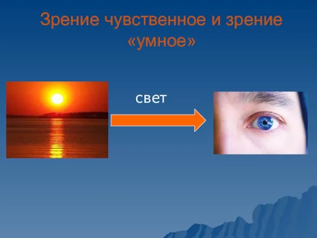 Зрение чувственное и зрение «умное» свет
