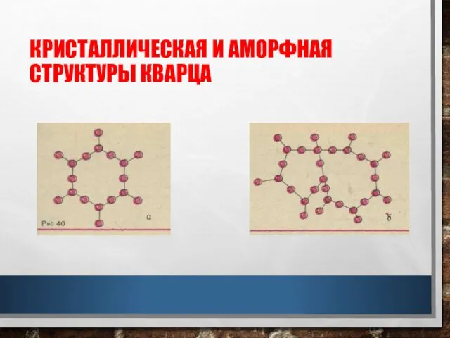 КРИСТАЛЛИЧЕСКАЯ И АМОРФНАЯ СТРУКТУРЫ КВАРЦА