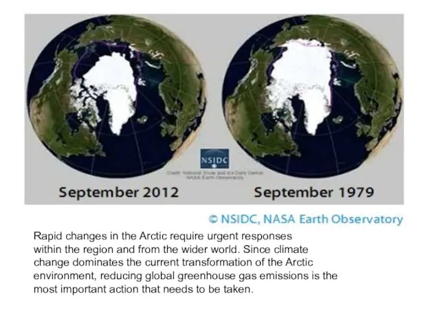 Rapid changes in the Arctic require urgent responses within the