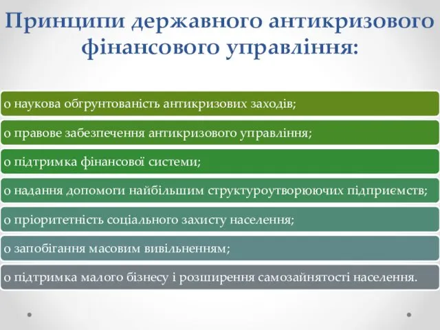 Принципи державного антикризового фінансового управління: