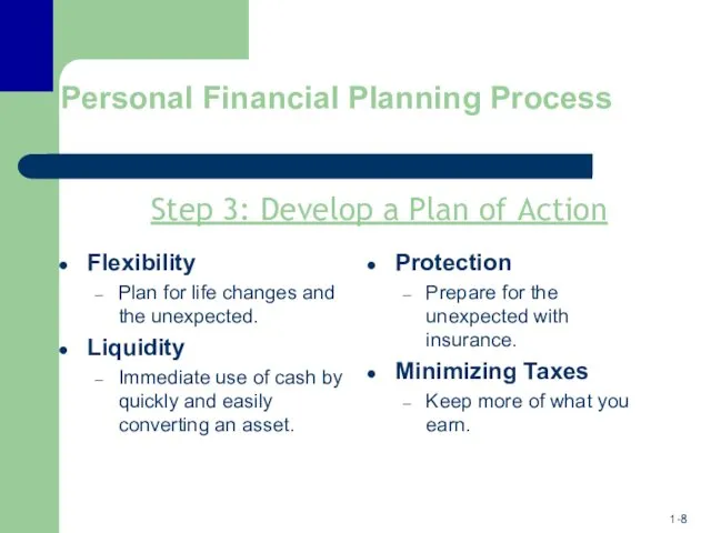 Personal Financial Planning Process Flexibility Plan for life changes and