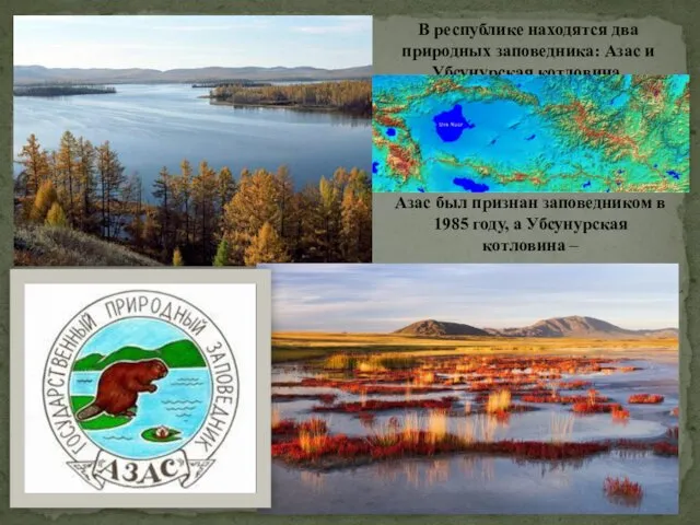 Азас был признан заповедником в 1985 году, а Убсунурская котловина