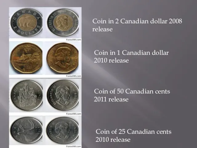 Coin in 2 Canadian dollar 2008 release Coin in 1