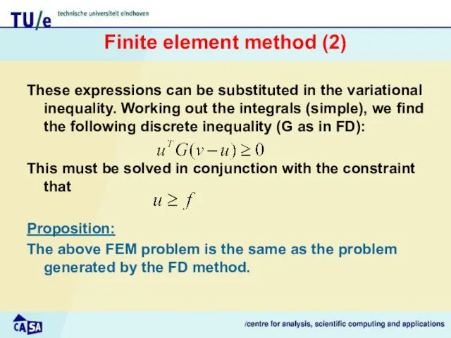 Finite element method (2) These expressions can be substituted in