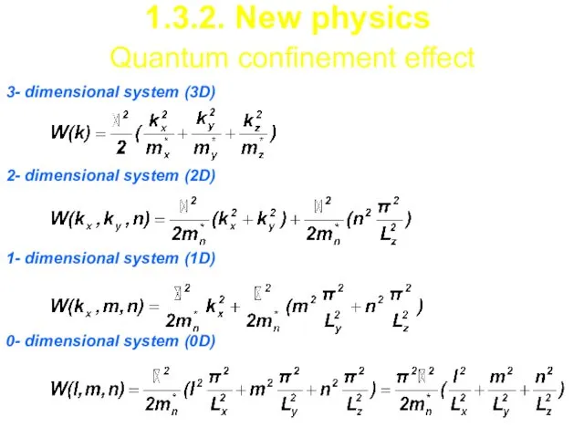 1.3.2. New physics Quantum confinement effect 3- dimensional system (3D)