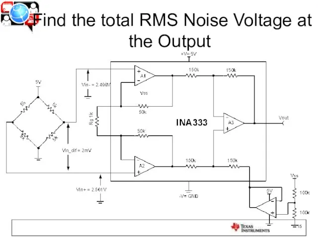 Find the total RMS Noise Voltage at the Output