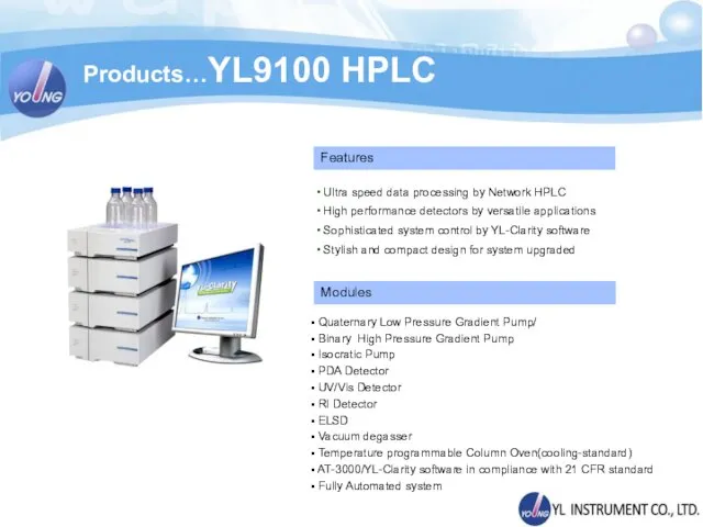 Products…YL9100 HPLC Ultra speed data processing by Network HPLC High performance detectors by