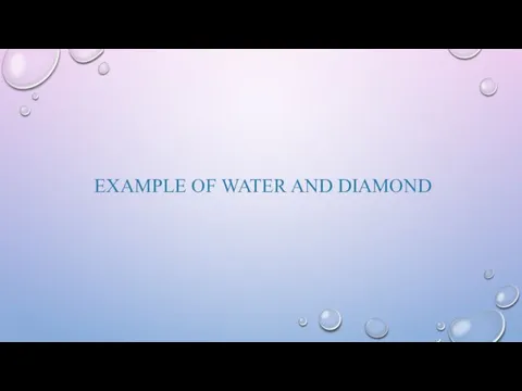 EXAMPLE OF WATER AND DIAMOND