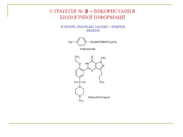 ІСНУЮЧІ ЛІКАРСЬКІ ЗАСОБИ – ПОБІЧНІ ЕФЕКТИ СТРАТЕГІЯ № 3 – ВИКОРИСТАННЯ БІОЛОГІЧНОЇ ІНФОРМАЦІЇ