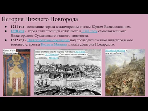 История Нижнего Новгорода 1221 год - основание города владимирским князем