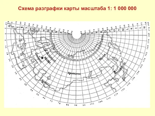 Схема разграфки карты масштаба 1: 1 000 000