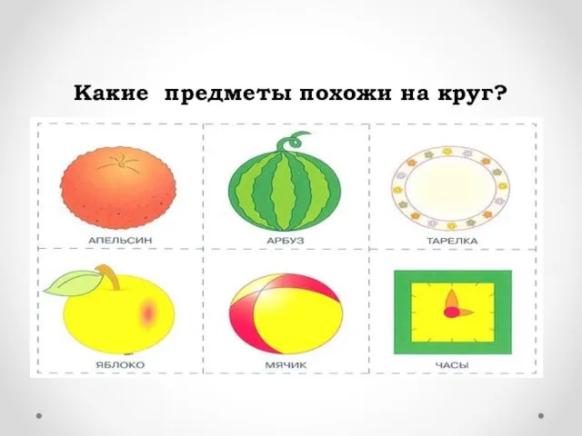 Какие предметы похожи на круг?