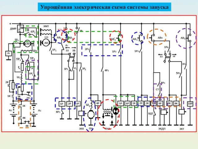 Упрощённая электрическая схема системы запуска