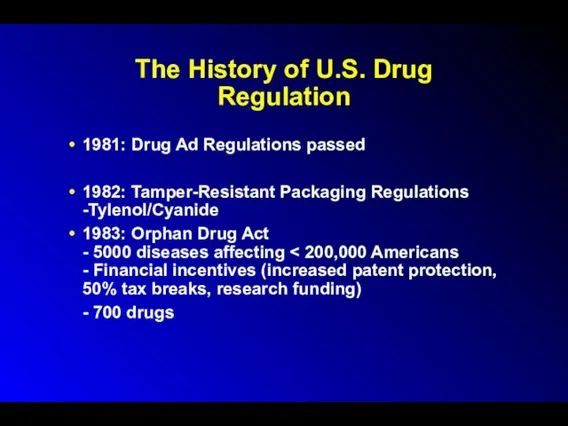 The History of U.S. Drug Regulation 1981: Drug Ad Regulations