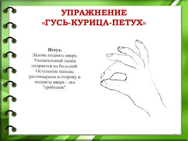 УПРАЖНЕНИЕ «ГУСЬ-КУРИЦА-ПЕТУХ»