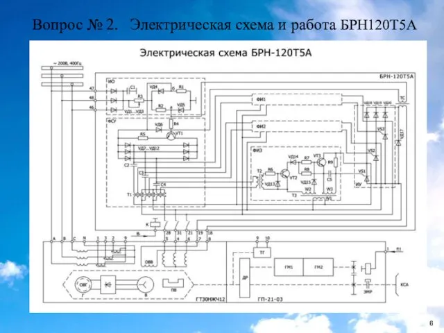 Вопрос № 2. Электрическая схема и работа БРН120Т5А