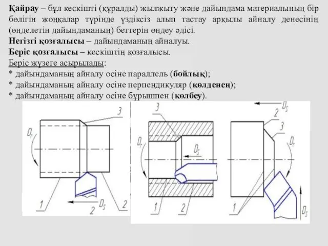 Қайрау – бұл кескішті (құралды) жылжыту және дайындама материалының бір