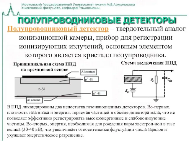 ПОЛУПРОВОДНИКОВЫЕ ДЕТЕКТОРЫ Полупроводниковый детектор – твердотельный аналог ионизационной камеры, прибор