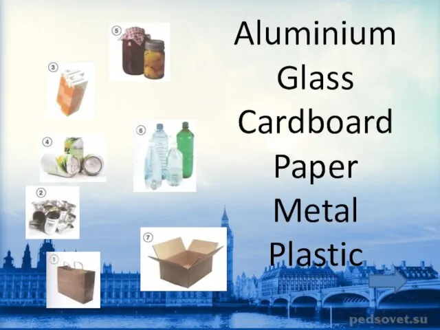 Aluminium Glass Cardboard Paper Metal Plastic