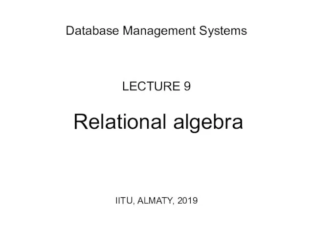 Database management systems. Relational algebra
