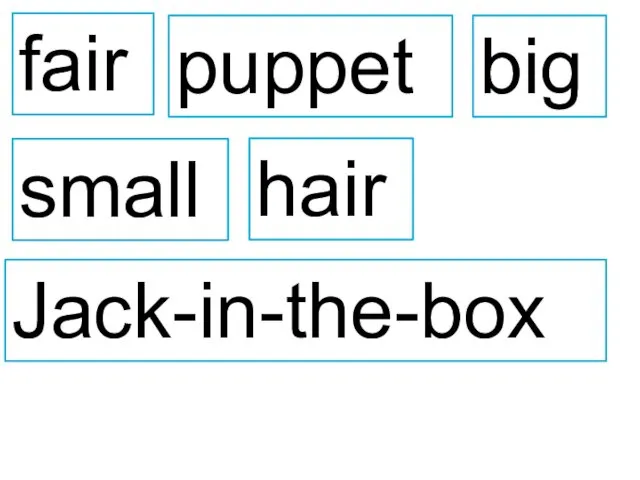 fair puppet hair small big Jack-in-the-box