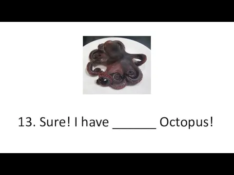 13. Sure! I have ______ Octopus!