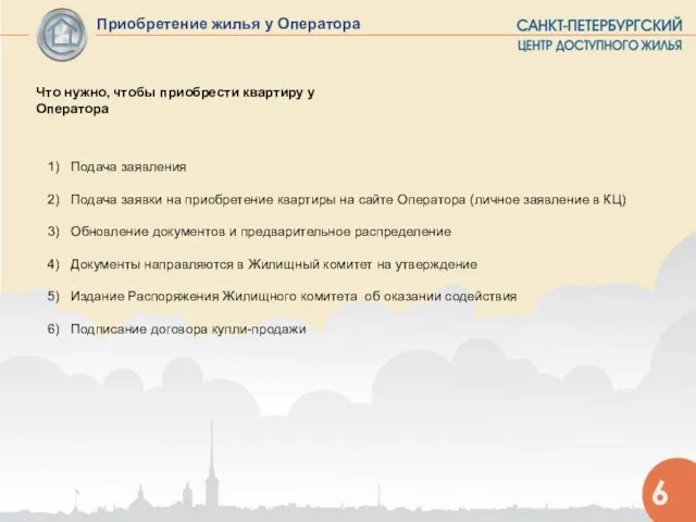 Приобретение жилья у Оператора Что нужно, чтобы приобрести квартиру у