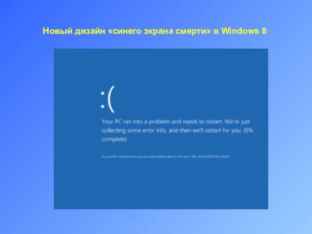 Новый дизайн «синего экрана смерти» в Windows 8