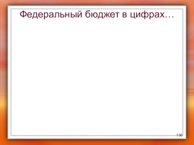 Федеральный бюджет в цифрах…