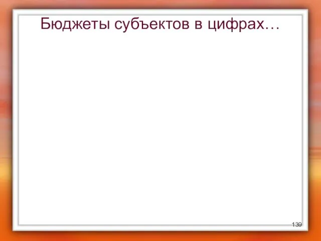 Бюджеты субъектов в цифрах…