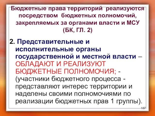 2. Представительные и исполнительные органы государственной и местной власти –